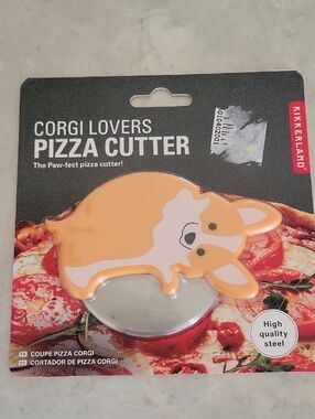 Kikkerland Orange and White Corgi Pizza Cutter